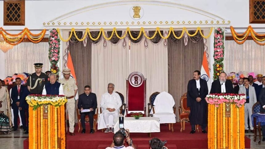 बिस्वा भूषण हरिचंदन बने छत्तीसगढ़ के नए राज्यपाल: राजभवन में हाईकोर्ट के चीफ जस्टिस अरूप कुमार गोस्वामी ने दिलाई शपथ- Panchayat Times