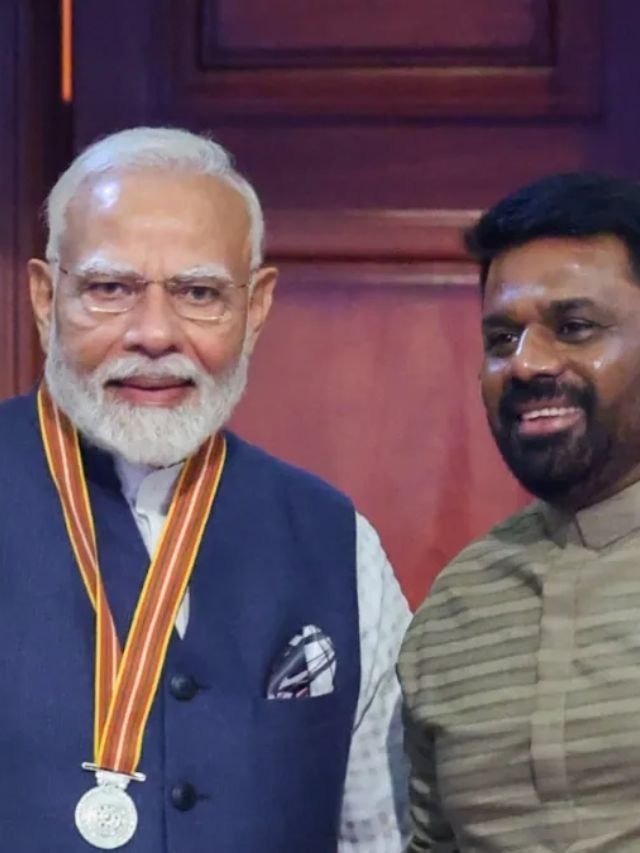 PM Modi with Sri Lankan President Anura Kumara Dissanayake during a joint press meet.